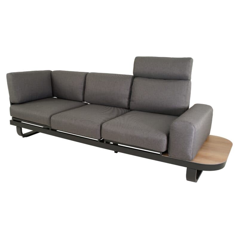 Lesli Living "Zanzibar" Loungeset, Gestell Aluminium anthrazit matt, Kissen Olefin, Ablagen und Tischplatten SPC