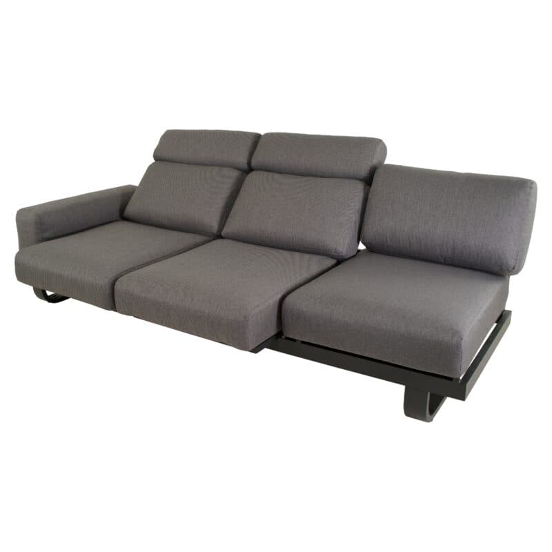 Lesli Living "Zanzibar" Loungeset, Gestell Aluminium anthrazit matt, Kissen Olefin, Ablagen und Tischplatten SPC