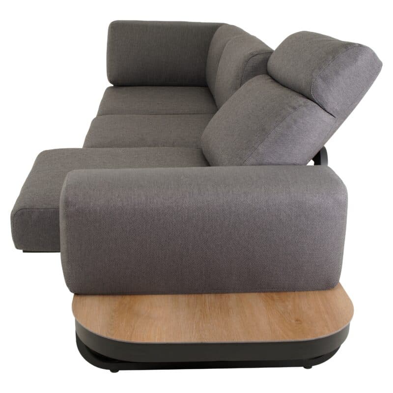 Lesli Living "Zanzibar" Loungeset, Gestell Aluminium anthrazit matt, Kissen Olefin, Ablagen und Tischplatten SPC