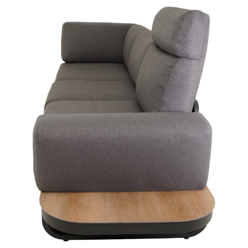 Lesli Living "Zanzibar" Loungeset, Gestell Aluminium anthrazit matt, Kissen Olefin, Ablagen und Tischplatten SPC