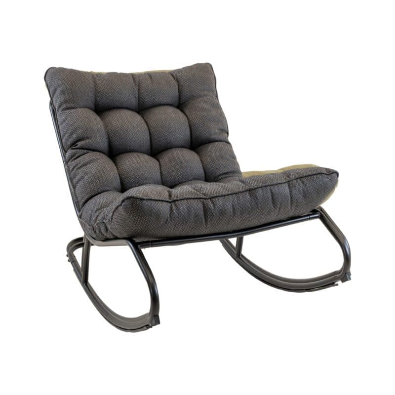 Lesli Living "Zenzi" Schaukelstuhl, Gestell Stahl schwarz matt, Polster Olefin schwarz