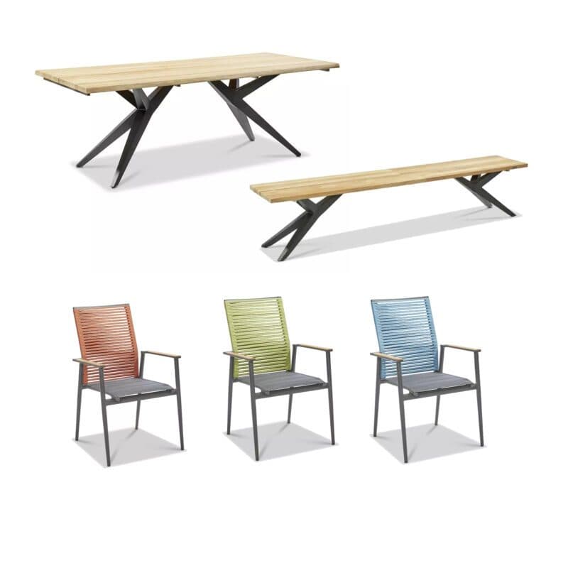 Musterring Gartenmöbel-Set mit Gartenstuhl "Amsterdam", Tisch "Holland" und Bank "Rotterdam"