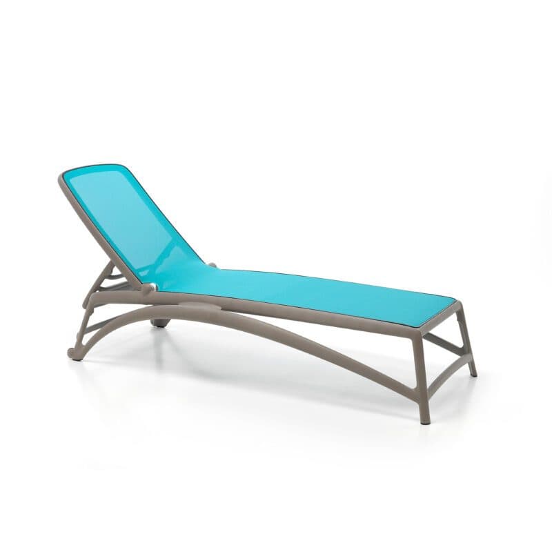 NARDI "Atlantico" Sonnenliege, Gestell Kunststoff taupe, Bespannung Textilgewebe himmelblau