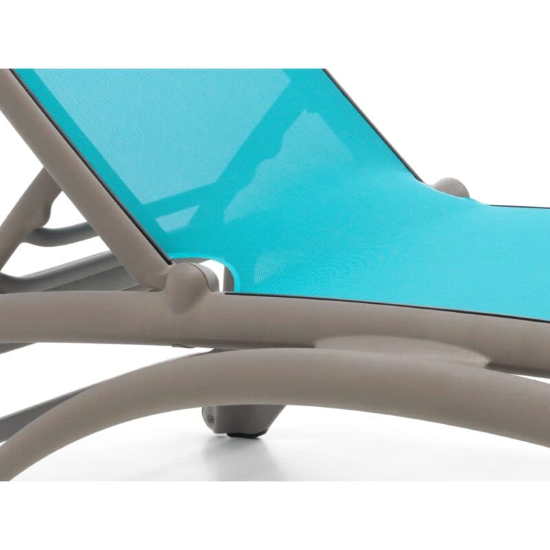 NARDI "Atlantico" Sonnenliege, Gestell Kunststoff taupe, Bespannung Textilgewebe himmelblau