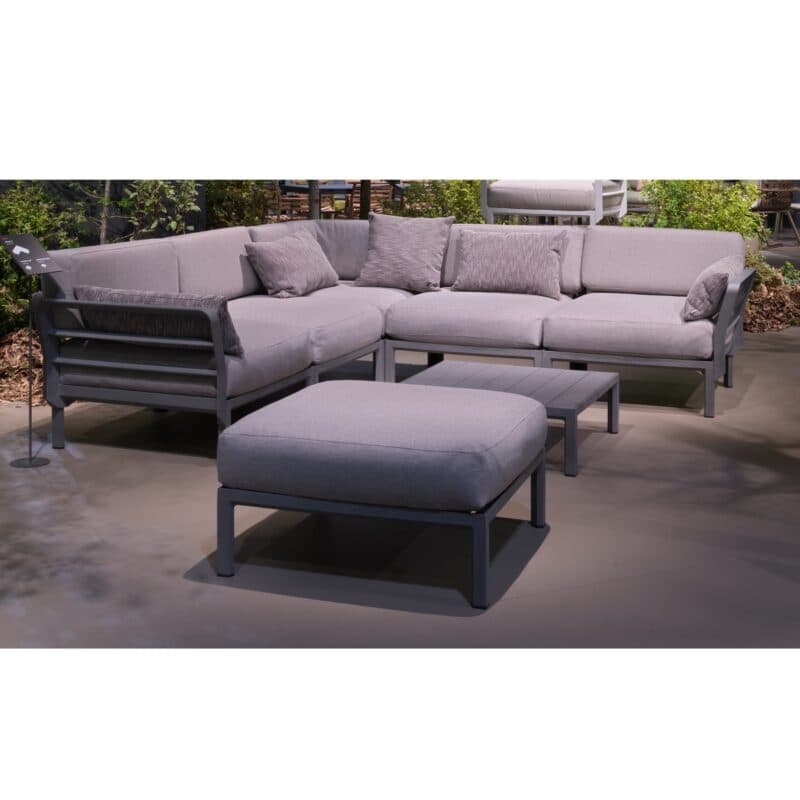 NARDI "Maximo" Eckloungeset, Kunststoff basalto, Kissen Sunbrella® lava