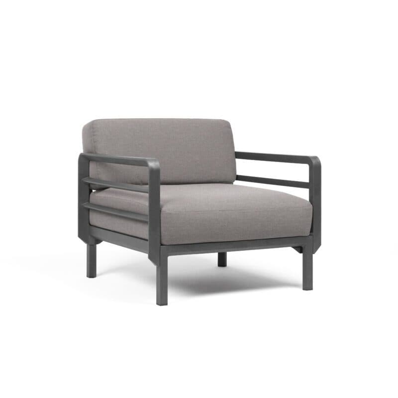 NARDI "Maximo" Loungesessel, Kunststoff basalto, Kissen Sunbrella® lava