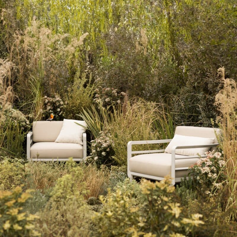 NARDI "Maximo" Loungesessel, Kunststoff gesso, Kissen Sunbrella® perla