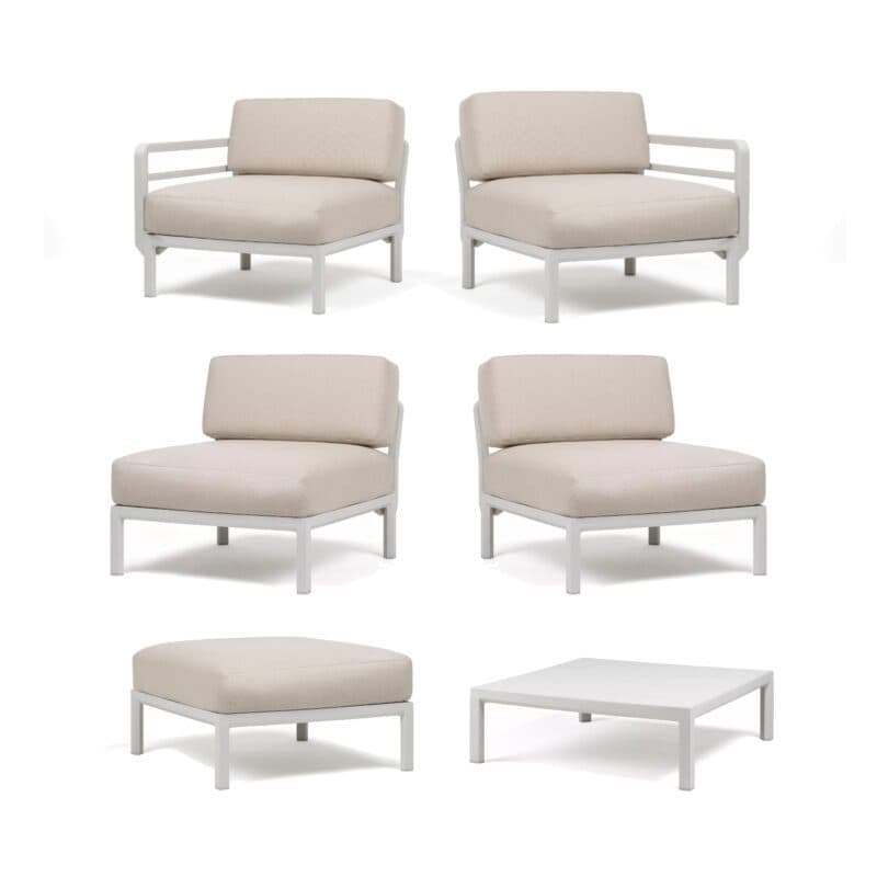 NARDI "Maximo" Loungeset, Kunststoff gesso, Kissen Sunbrella® perla