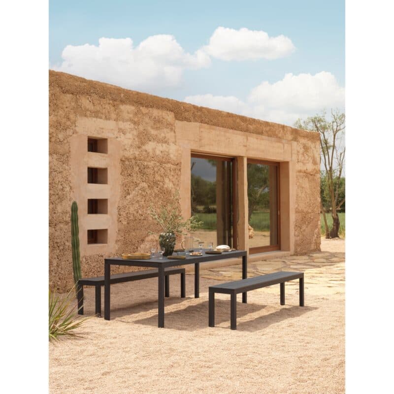 NARDI "Rio" Gartenmöbel-Set, Gestelle, Sitzfläche und Tischplatte Aluminium anthrazit