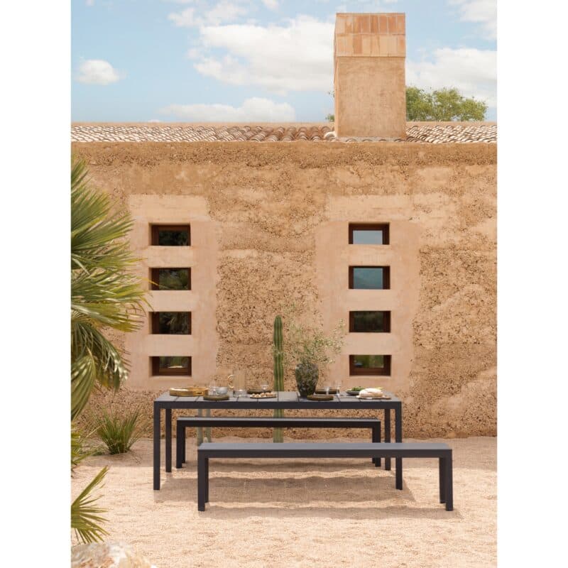 NARDI "Rio" Gartenmöbel-Set, Gestelle, Sitzfläche und Tischplatte Aluminium anthrazit