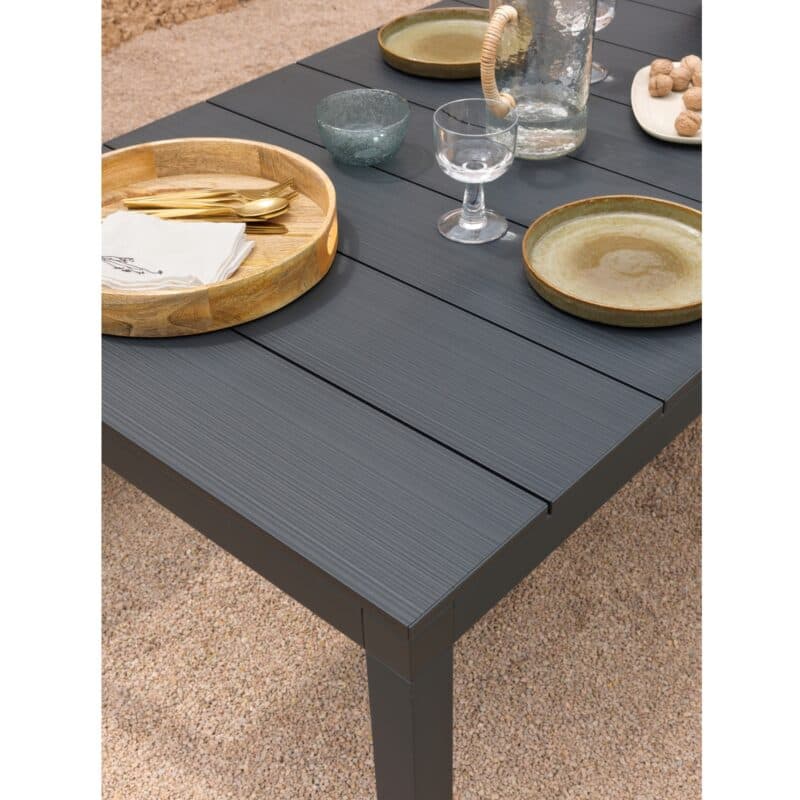 NARDI "Rio" Gartentisch 210x85 cm, Gestell und Tischplatte Aluminium anthrazit