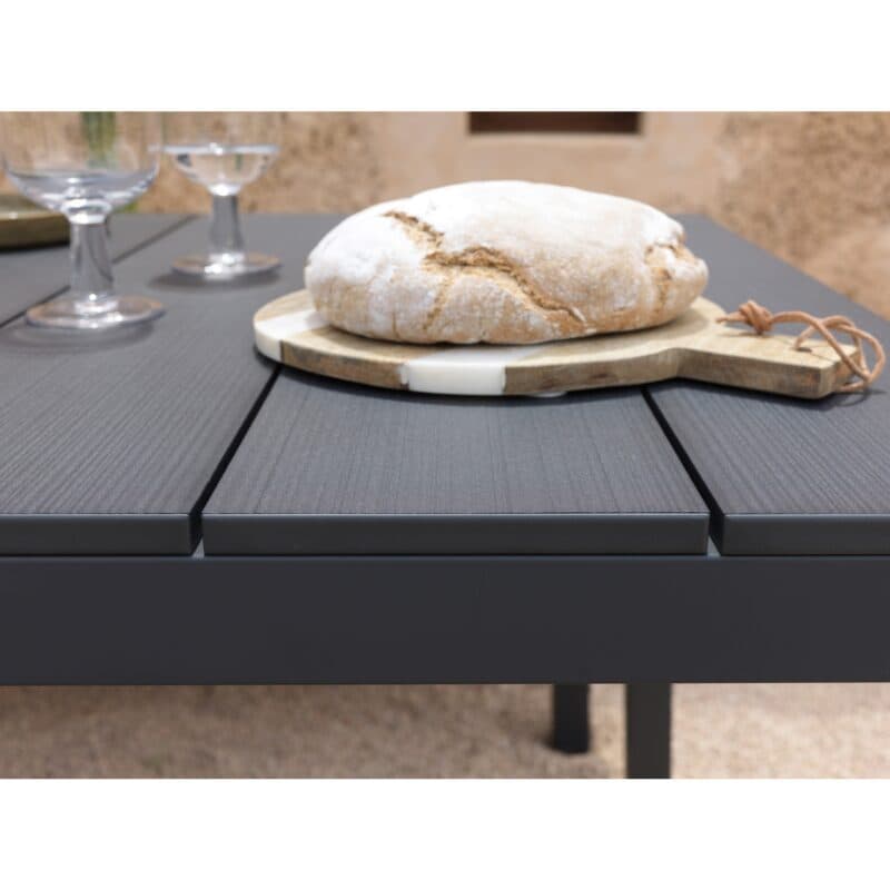 NARDI "Rio" Gartentisch 210x85 cm, Gestell und Tischplatte Aluminium anthrazit