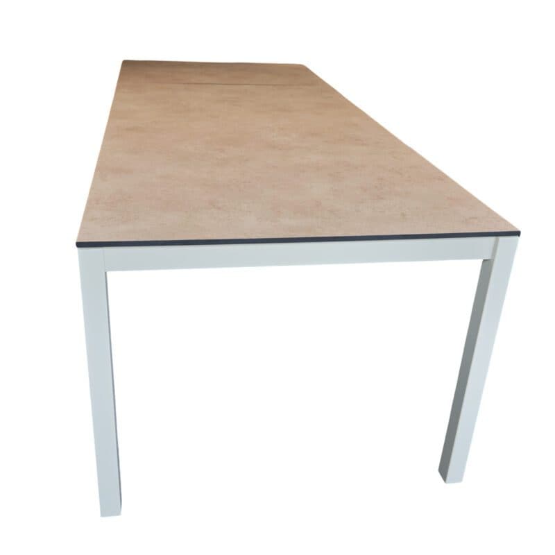 SIT Mobilia Ausziehtisch Etna, 160-220x95 cm, Gestell Edelstahl ecru, Tischplatte HPL Sandstone