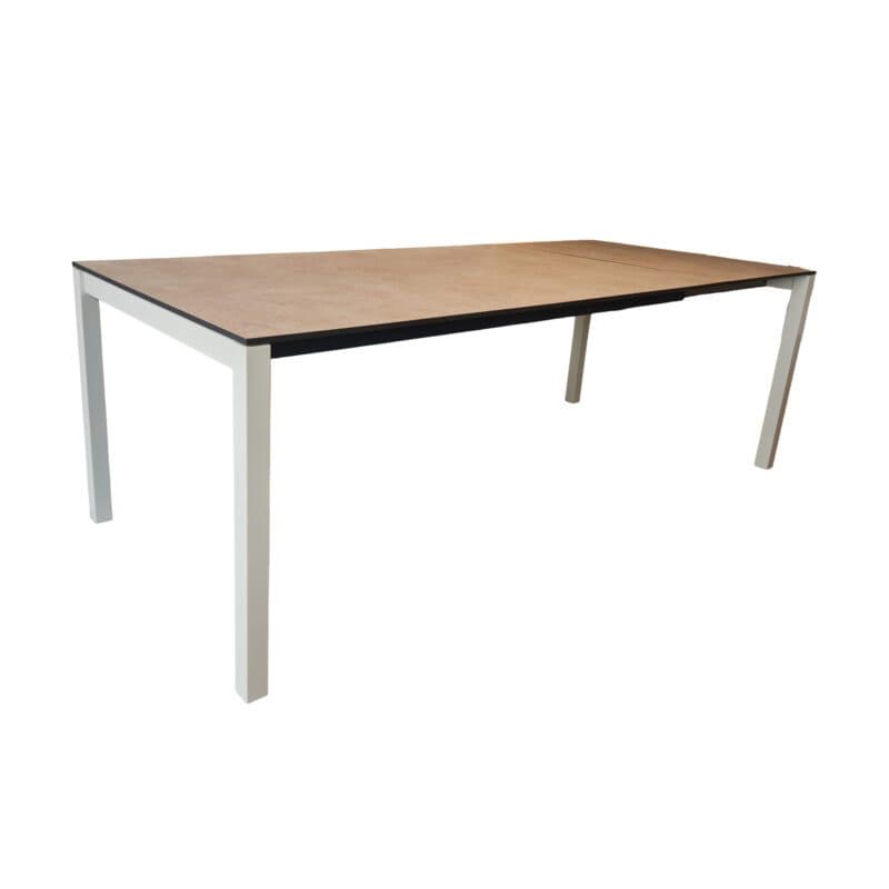SIT Mobilia Ausziehtisch Etna, 160-220x95 cm, Gestell Edelstahl ecru, Tischplatte HPL Sandstone