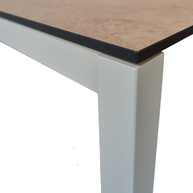 SIT Mobilia Ausziehtisch Etna, 160-220x95 cm, Gestell Edelstahl ecru, Tischplatte HPL Sandstone
