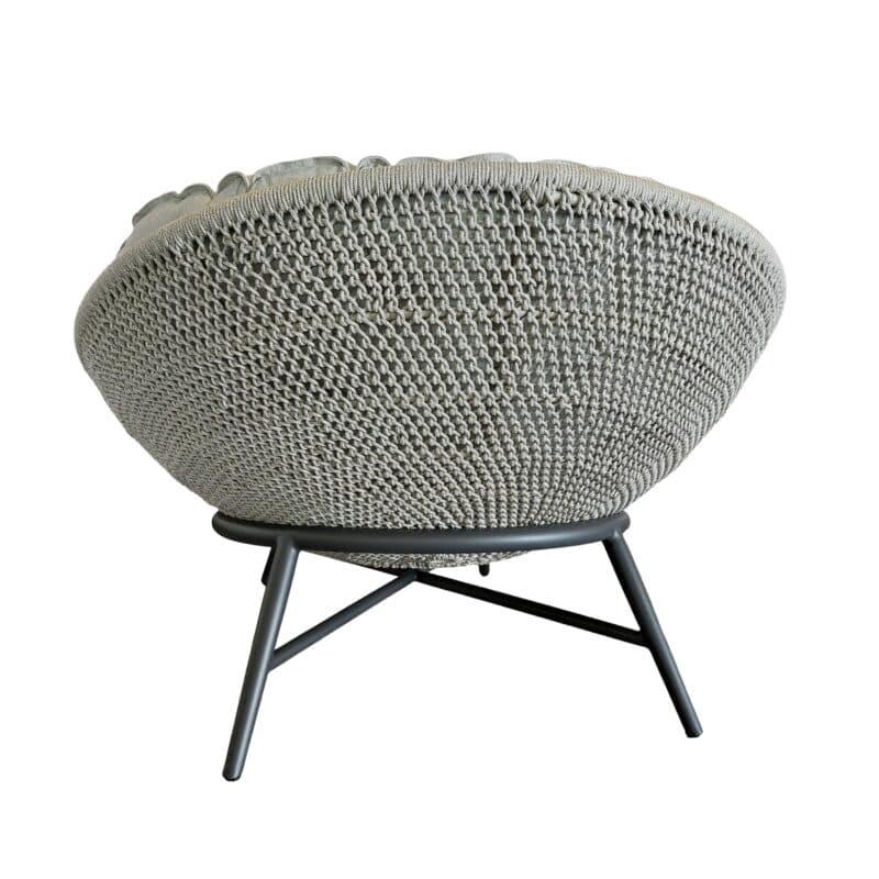 SIT Mobilia "Maia" Loungesessel, Gestell Stahl anthrazit, Sitz Rope sibirian grey, Polster light grey