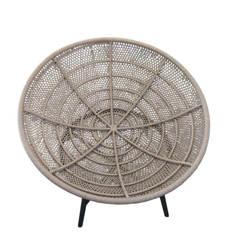 SIT Mobilia "Maia" Loungesessel, Gestell Stahl anthrazit, Sitz Rope sibirian grey, Polster light grey