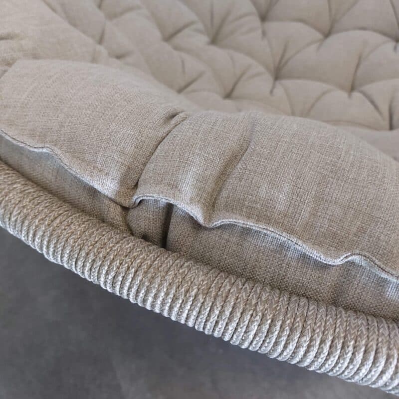 SIT Mobilia "Maia" Loungesessel, Gestell Stahl anthrazit, Sitz Rope sibirian grey, Polster light grey