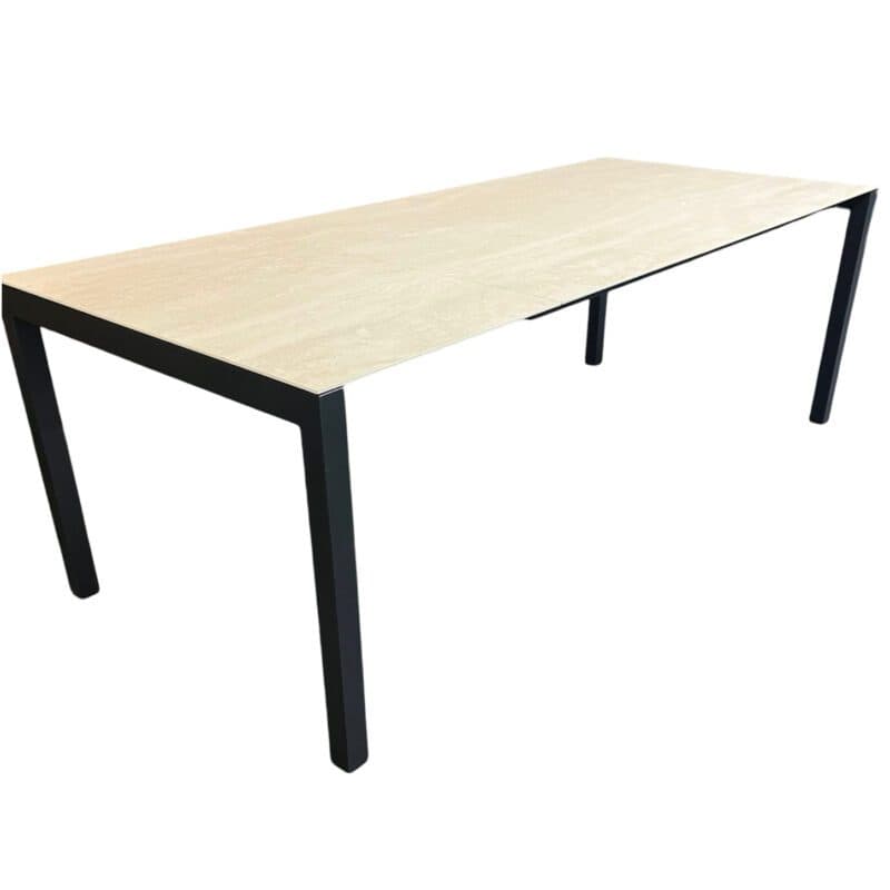 SIT Mobilia "Pico" Ausziehtisch, Gestell Aluminium anthrazit, Tischplatte Keramik travertin, mehrteilig, 160/220x95 cm