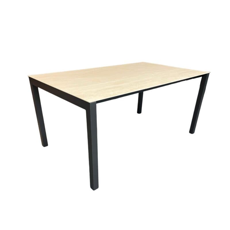 SIT Mobilia "Pico" Ausziehtisch, Gestell Aluminium anthrazit, Tischplatte Keramik travertin, mehrteilig, 160/220x95 cm
