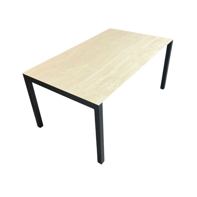 SIT Mobilia "Pico" Ausziehtisch, Gestell Aluminium anthrazit, Tischplatte Keramik travertin, mehrteilig, 160/220x95 cm