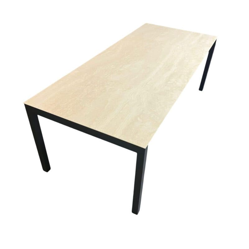 SIT Mobilia "Pico" Ausziehtisch, Gestell Aluminium anthrazit, Tischplatte Keramik travertin, mehrteilig, 160/220x95 cm