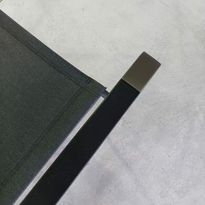 Zumsteg "Slim" Gartenstuhl, Gestell Edelstahl elektroplattiert schwarz, Sitzfläche Textilen schwarz, Armlehnen schwarz