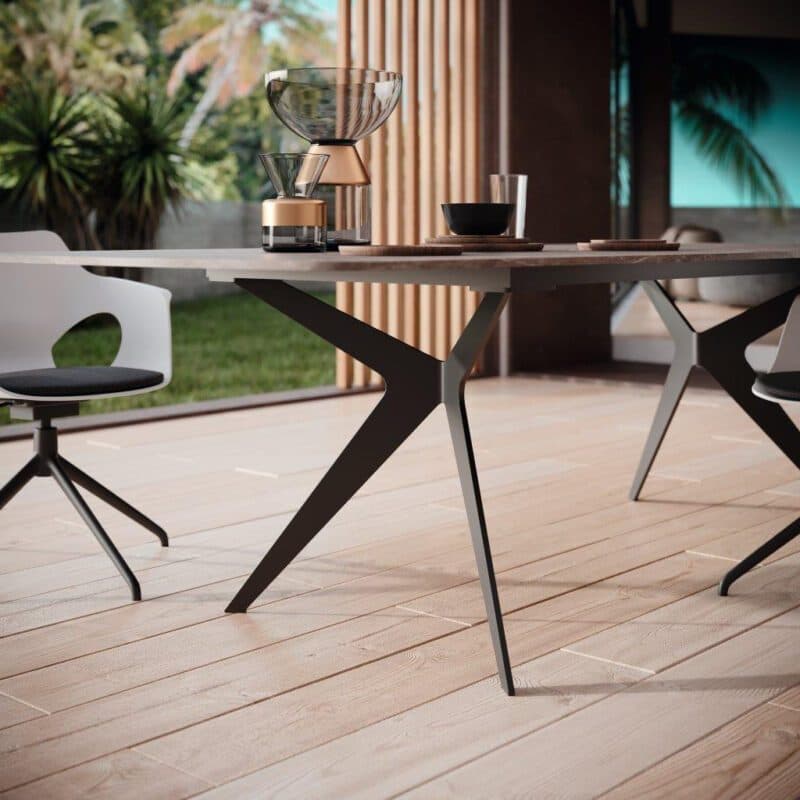 Zumsteg "Lana" Gartentisch-Serie, Detail Fußgestell