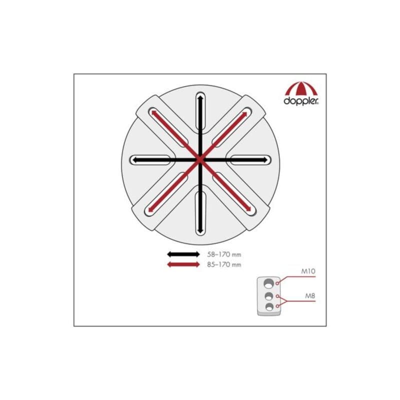 Doppler "Vario" Adapterplatte für Pendelschirme