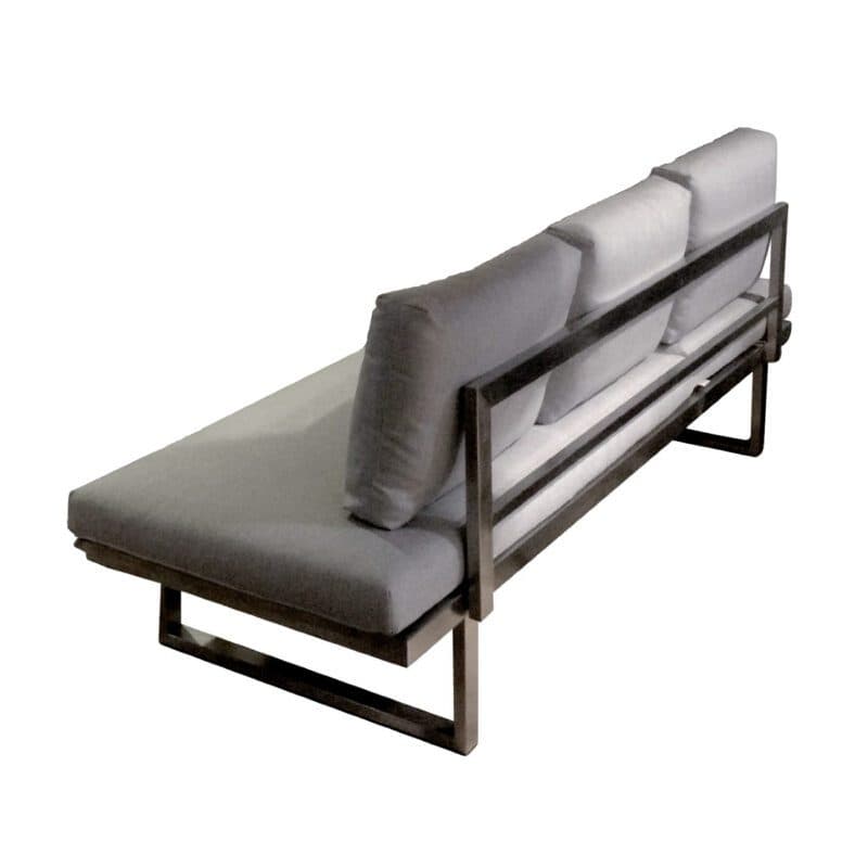 Jati&Kebon "Rao" Loungesofa, Gestell Edelstahl gebürstet, Polster Natté Grey chiné