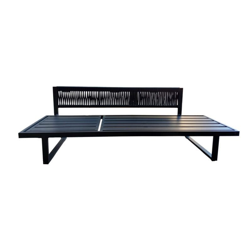 Jati&Kebon "Rao Rope" Multifunktionsliege/Loungesofa, Gestell Aluminium eisengrau, Rope charcoal black