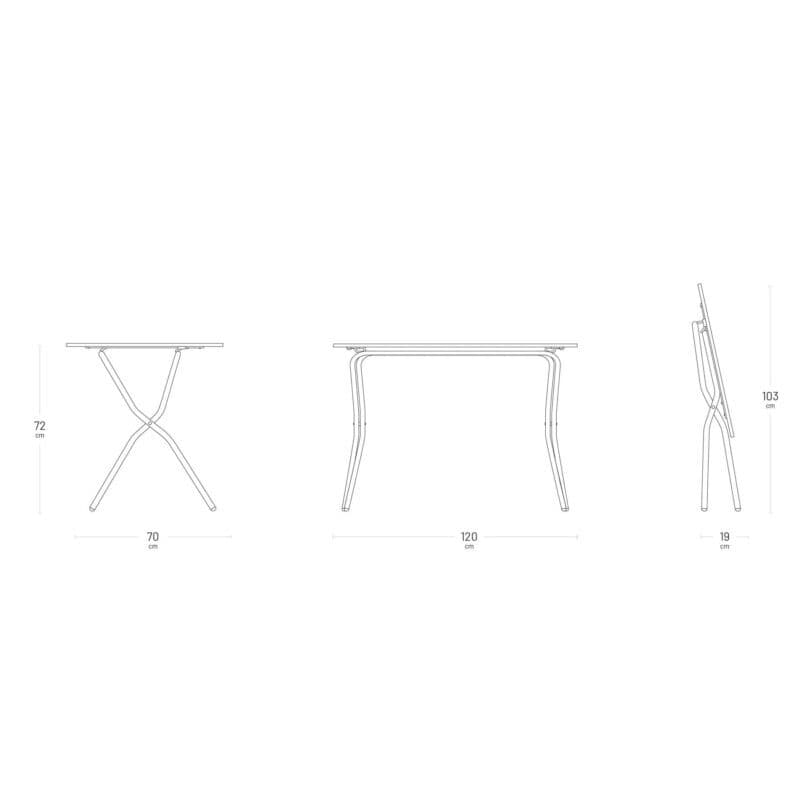 Lafuma "Balcony" Klapptisch 120x70 cm - Maße