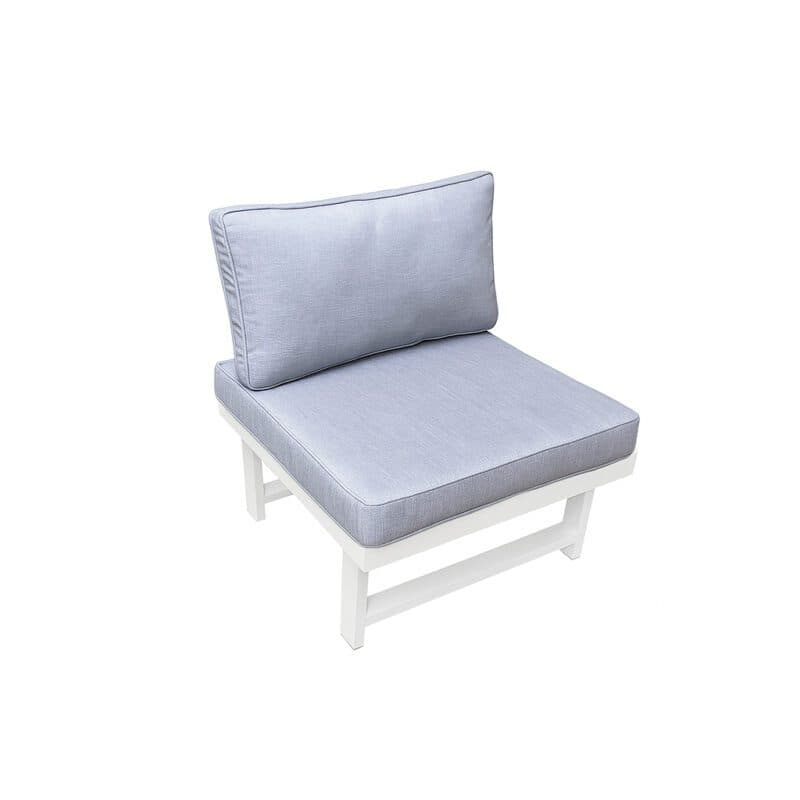 Home Islands "New Chalong" Loungesessel, Gestell Aluminium weiß, Polster hellgrau