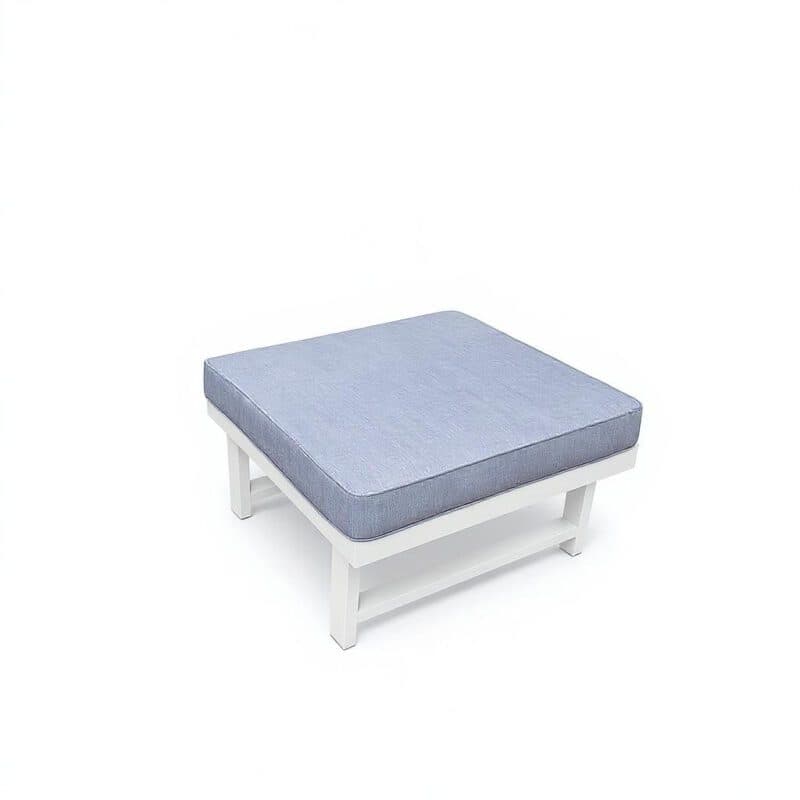 Home Islands "New Chalong" Loungehocker, Gestell Aluminium weiß, Polster hellgrau