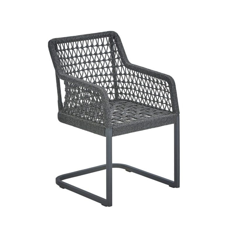 CASA DOMA "Casoli" Freischwinger, Gestell Aluminium anthrazit, Sitz- und Rückenfläche Rope fossil