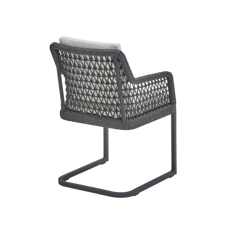 CASA DOMA "Casoli" Freischwinger, Gestell Aluminium anthrazit, Sitz- und Rückenfläche Rope fossil, Sitzkissen Olefin beige