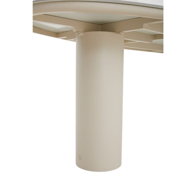 CASA DOMA "Lioni" Gartentisch 260×115 cm, Gestell Aluminium cream, Tischplatte Sinterstein hellgrau marmoriert