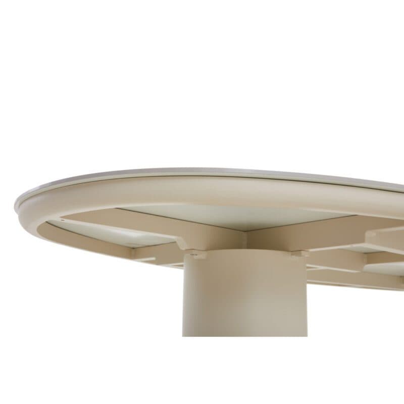 CASA DOMA "Lioni" Gartentisch 260×115 cm, Gestell Aluminium cream, Tischplatte Sinterstein hellgrau marmoriert