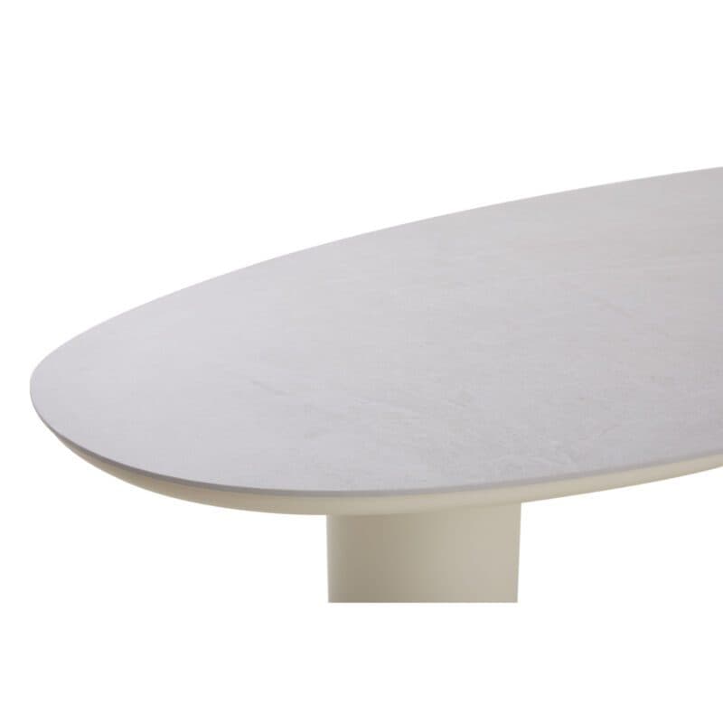 CASA DOMA "Lioni" Gartentisch 260×115 cm, Gestell Aluminium cream, Tischplatte Sinterstein hellgrau marmoriert