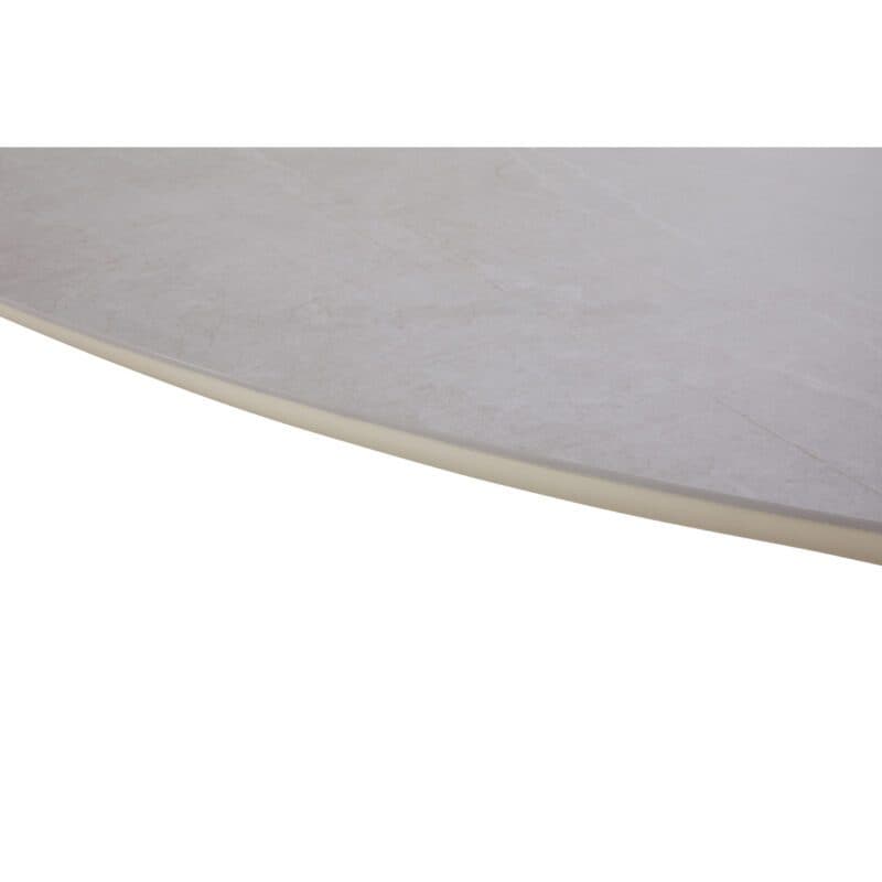 CASA DOMA "Lioni" Gartentisch 260×115 cm, Gestell Aluminium cream, Tischplatte Sinterstein hellgrau marmoriert