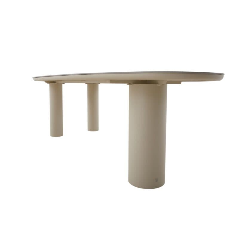 CASA DOMA "Lioni" Gartentisch 260×115 cm, Gestell Aluminium cream, Tischplatte Sinterstein hellgrau marmoriert