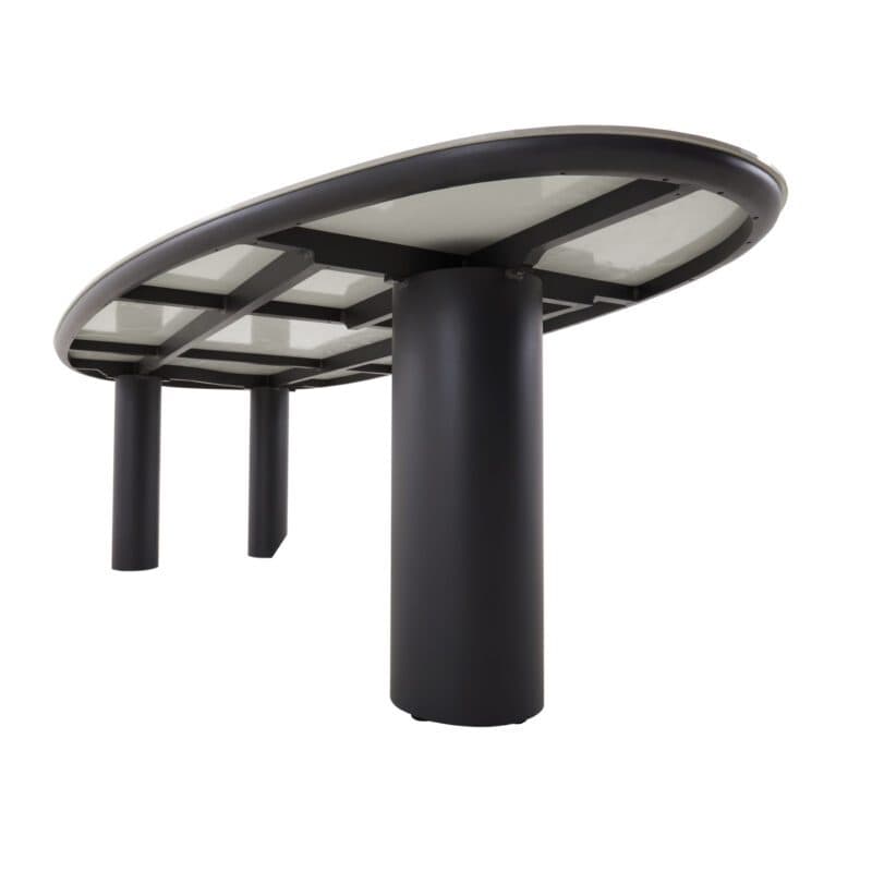 CASA DOMA "Lioni" Gartentisch 260×115 cm, Gestell Aluminium anthrazit, Tischplatte Sinterstein hellgrau marmoriert