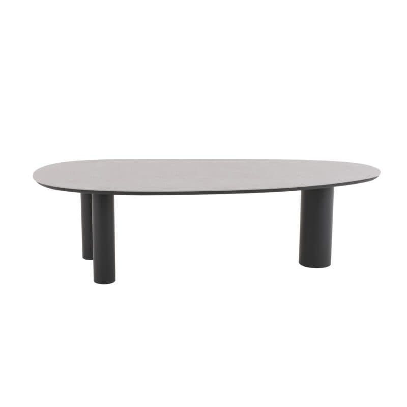 CASA DOMA "Lioni" Gartentisch 260×115 cm, Gestell Aluminium anthrazit, Tischplatte Sinterstein hellgrau marmoriert