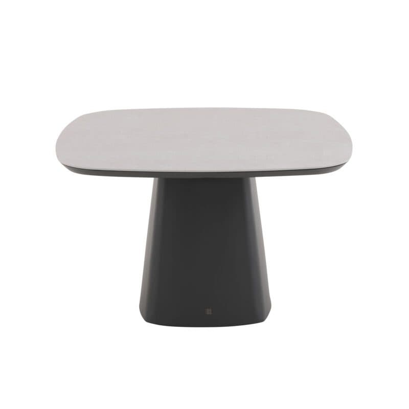 CASA DOMA "Lioni" Gartentisch 120×120 cm, Gestell Aluminium anthrazit, Tischplatte Sinterstein hellgrau marmoriert