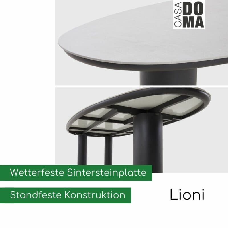 CASA DOMA "Lioni" Gartentisch in Anthrazit