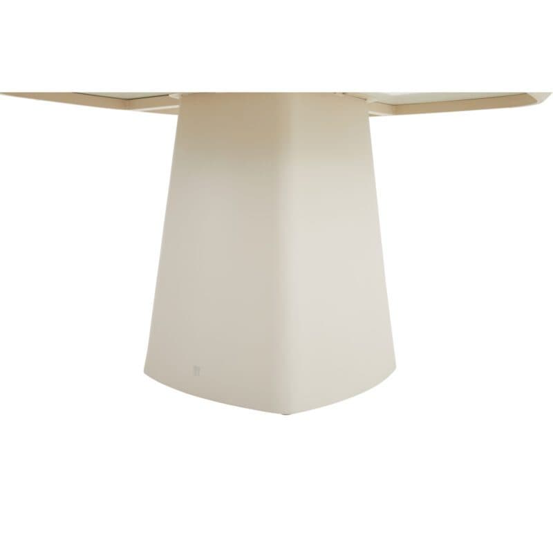 CASA DOMA "Lioni" Gartentisch 120×120 cm, Gestell Aluminium cream, Tischplatte Sinterstein hellgrau marmoriert