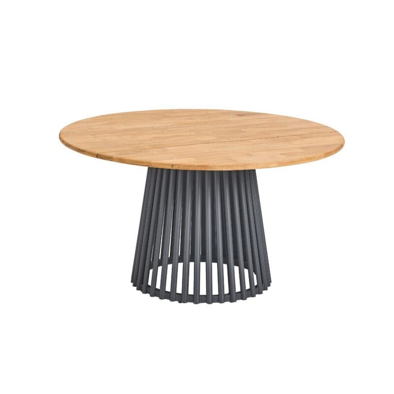 CASA DOMA "Loreto" Diningtisch 140cm, Aluminium anthrazit, Tischplatte Teak