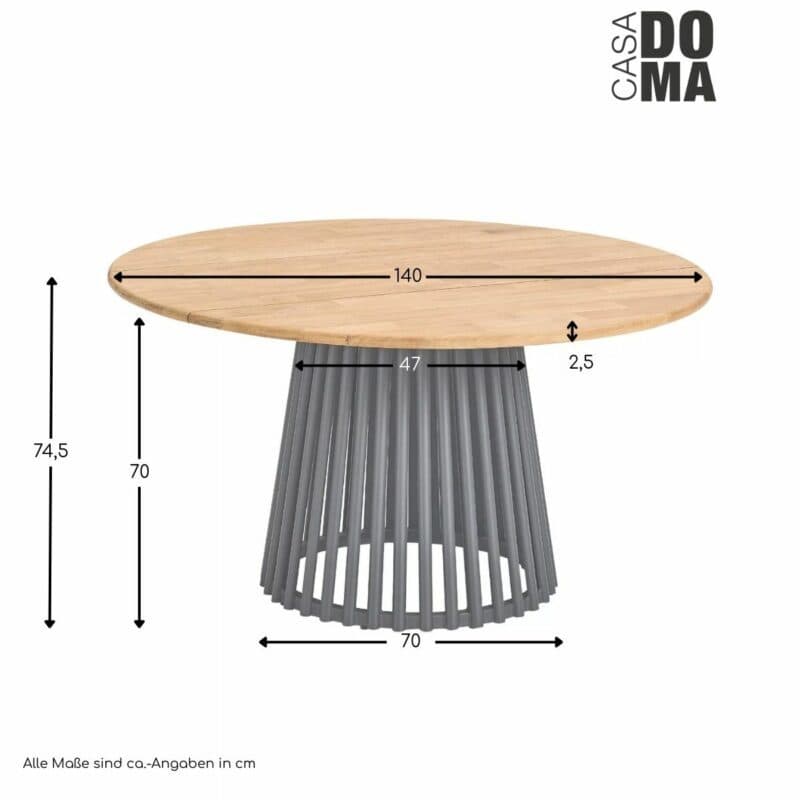 CASA DOMA "Loreto" Diningtisch rund, Maße in cm