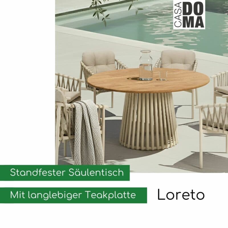 CASA DOMA "Loreto" Diningtisch in Cream (Bild KI-generiert)