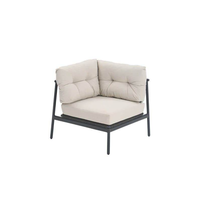 CASA DOMA "Lucca" Lounge-Eckteil, Aluminium und Rope anthrazit, Bezüge Sunproof beige